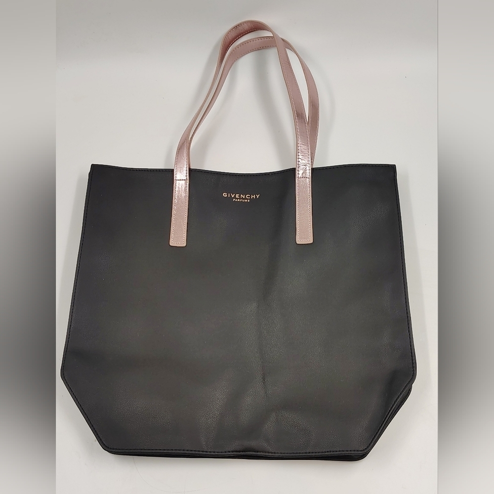 Givenchy Black Tote w/Pink Rose Gold Handles New
